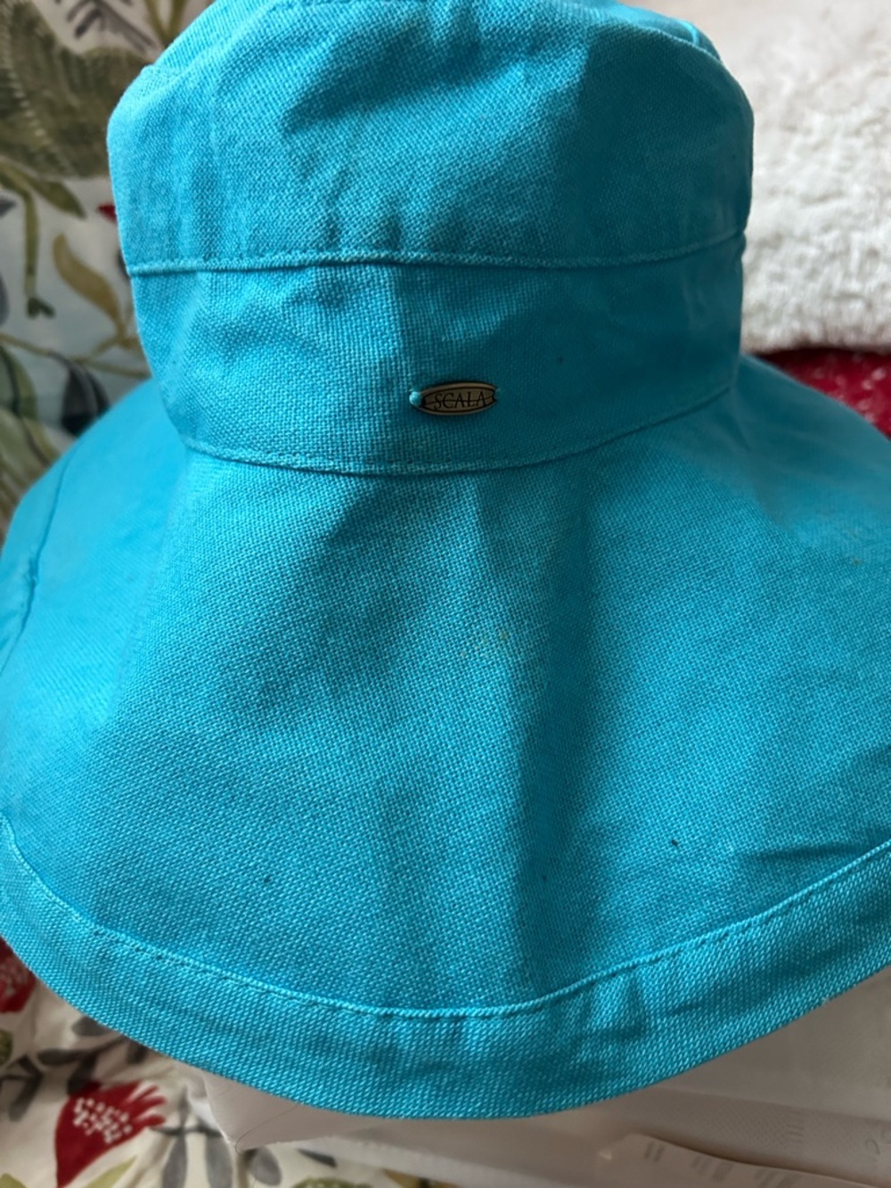 Scala Teal Packable Wide-Brim Sun Hat